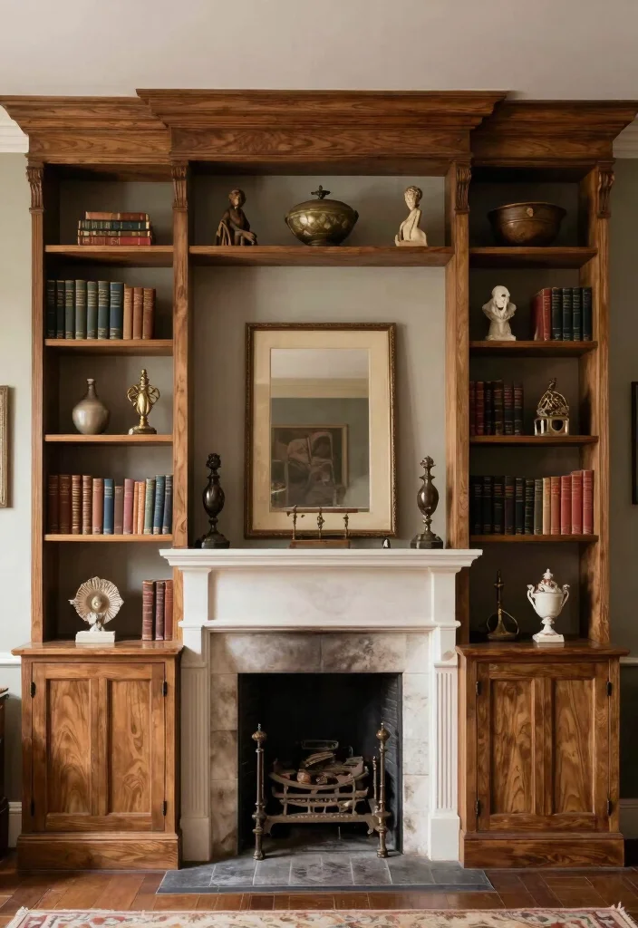 18 Tudor Living Room Ideas with Historic Rich Character - 12. Built-In Shelves 1