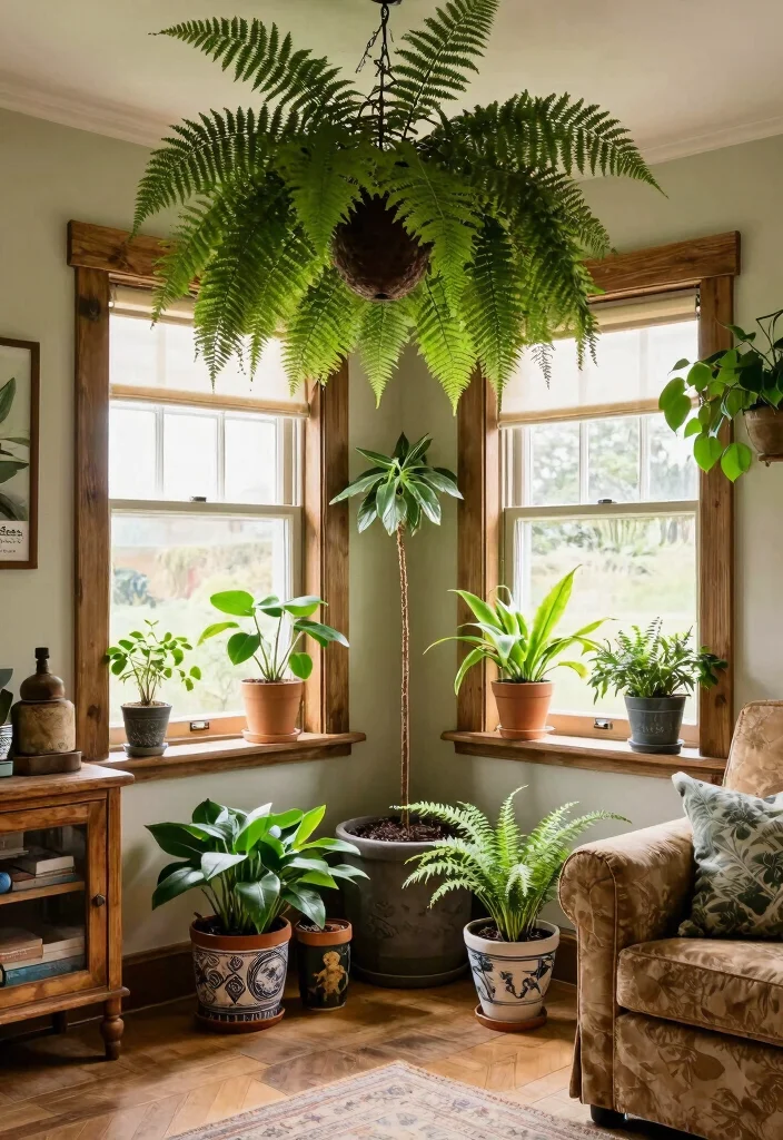 18 Tudor Living Room Ideas with Historic Rich Character - 17. Indoor Plants 1