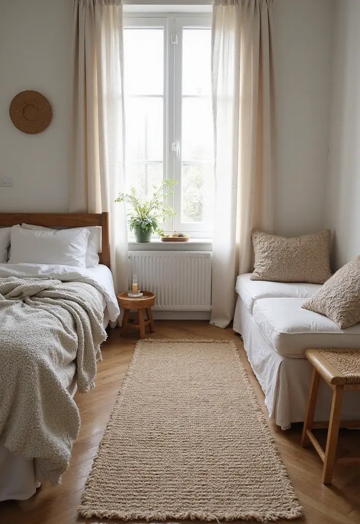 25 Aesthetic Small Bedroom Ideas That Look Bigger Instantly - 16. Incorporate Textiles for Warmth