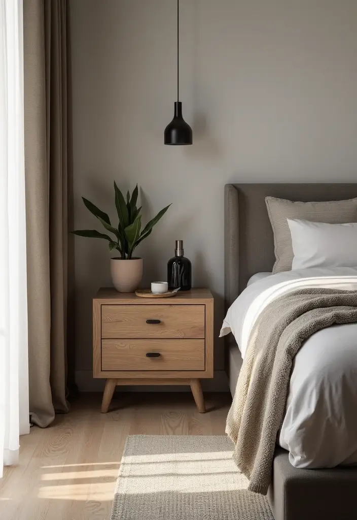 25 Bedroom Side Table Ideas That Look Cute & Functional - 21. Multi-functional Side Table