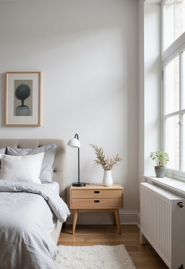 25 Bedroom Side Table Ideas That Look Cute & Functional - 5. Modern Minimalist Table