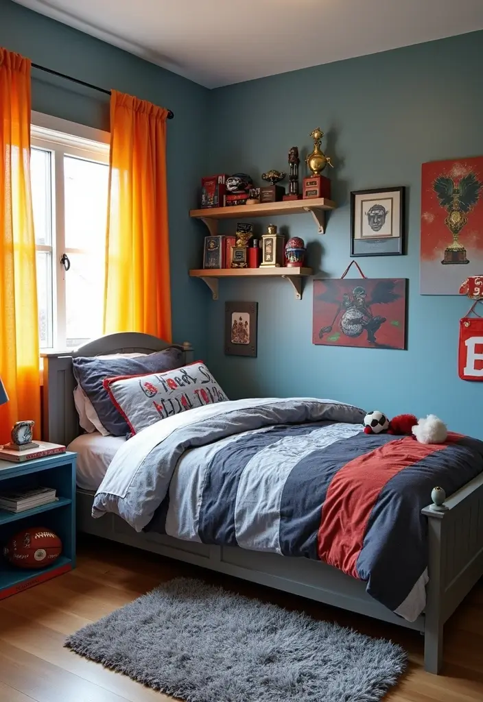 25 Boys Grey Bedroom Ideas That Feel Grown-Up and Cool - 10. Sporty Spirit