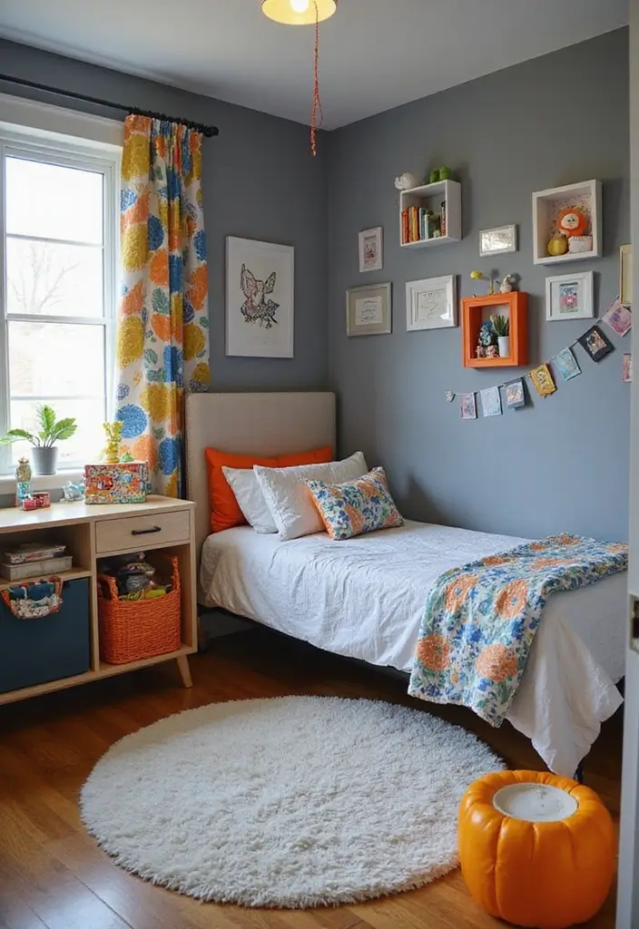 25 Boys Grey Bedroom Ideas That Feel Grown-Up and Cool - 12. Bright Accents