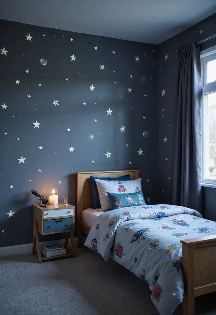 25 Boys Grey Bedroom Ideas That Feel Grown-Up and Cool - 9. Space Explorer