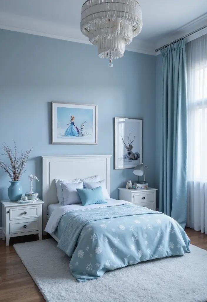 25 Disney Bedroom Ideas for Adults Who Never Stopped Dreaming - 4. Modern Frozen Inspiration