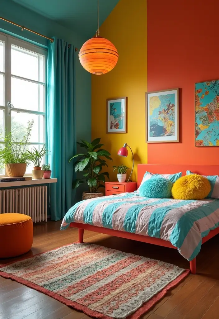 25 Girls Bedroom Ideas for Ages 8–10 That She’ll Absolutely Love - 11. Funky Retro Vibes