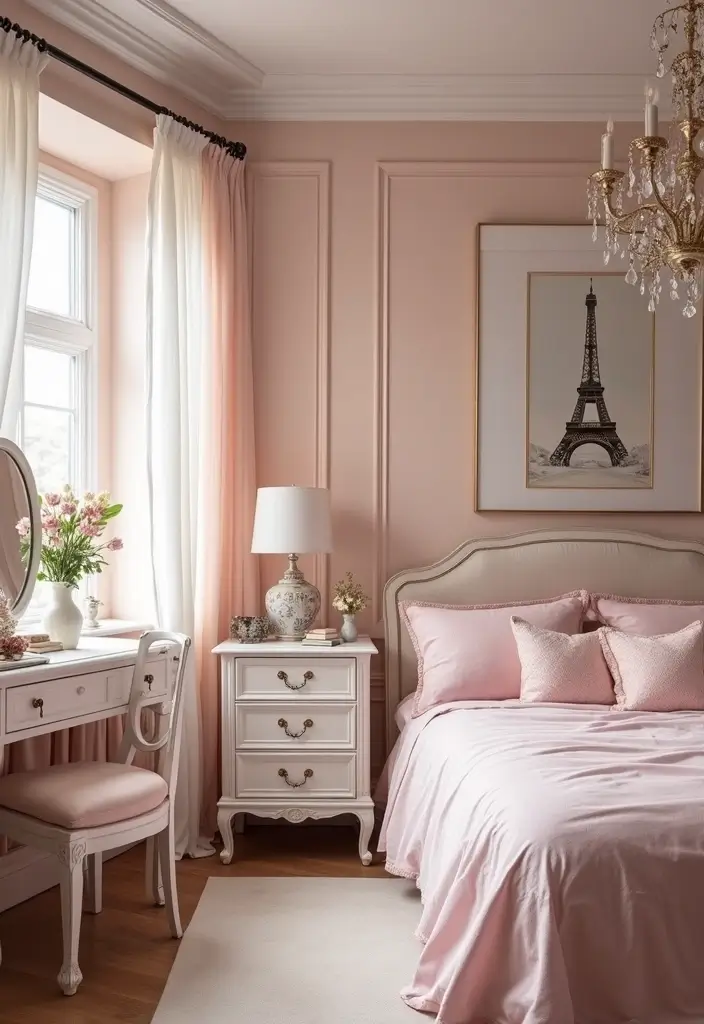 25 Girls Bedroom Ideas for Ages 8–10 That She’ll Absolutely Love - 21. Elegant Parisian Chic