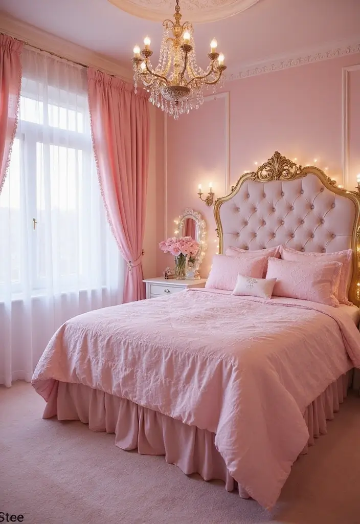 25 Girls Bedroom Ideas for Ages 8–10 That She’ll Absolutely Love - 7. Glamorous Princess Castle