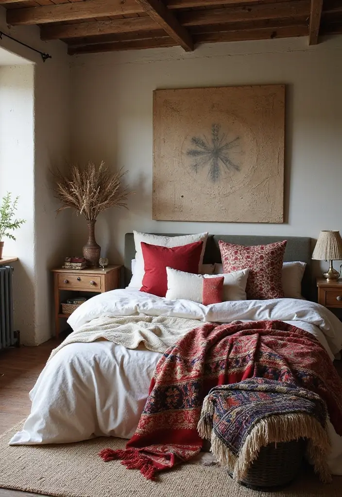 25 Husband and Wife Bedroom Ideas That Balance Both Styles - 2. Mix and Match Textiles