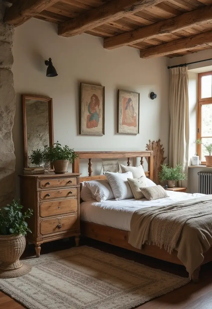 25 Husband and Wife Bedroom Ideas That Balance Both Styles - 3. Vintage Accents