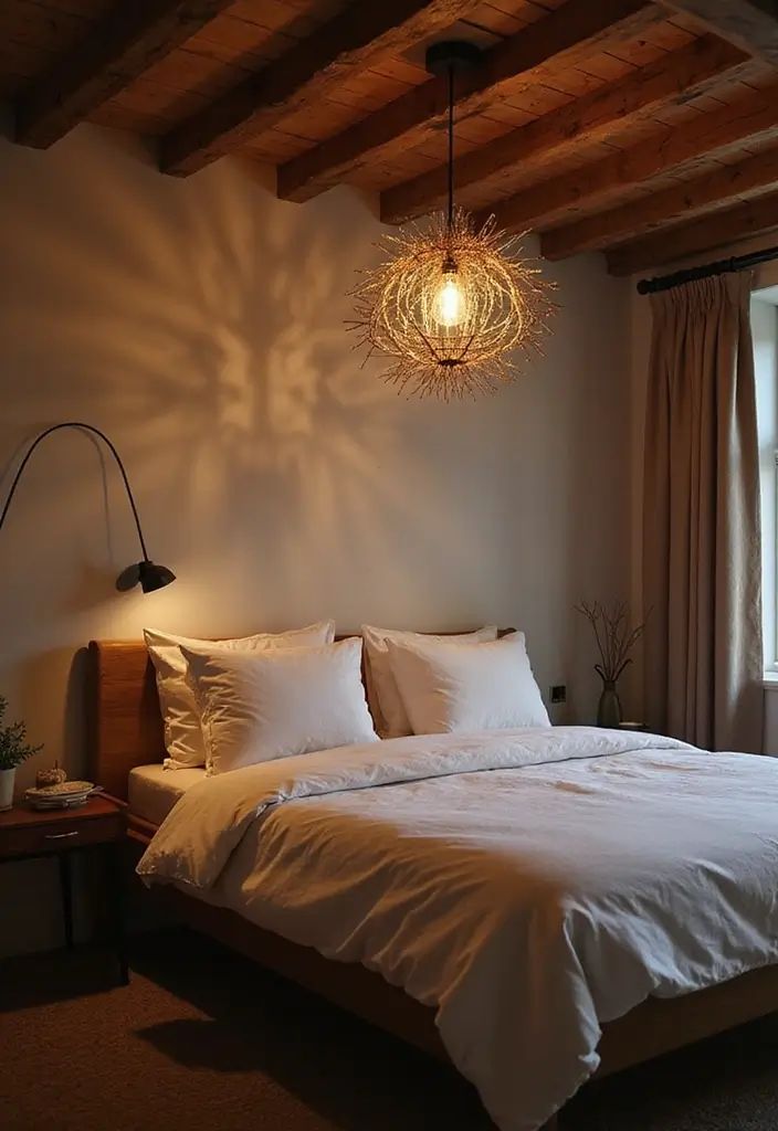 25 Husband and Wife Bedroom Ideas That Balance Both Styles - 6. Statement Lighting