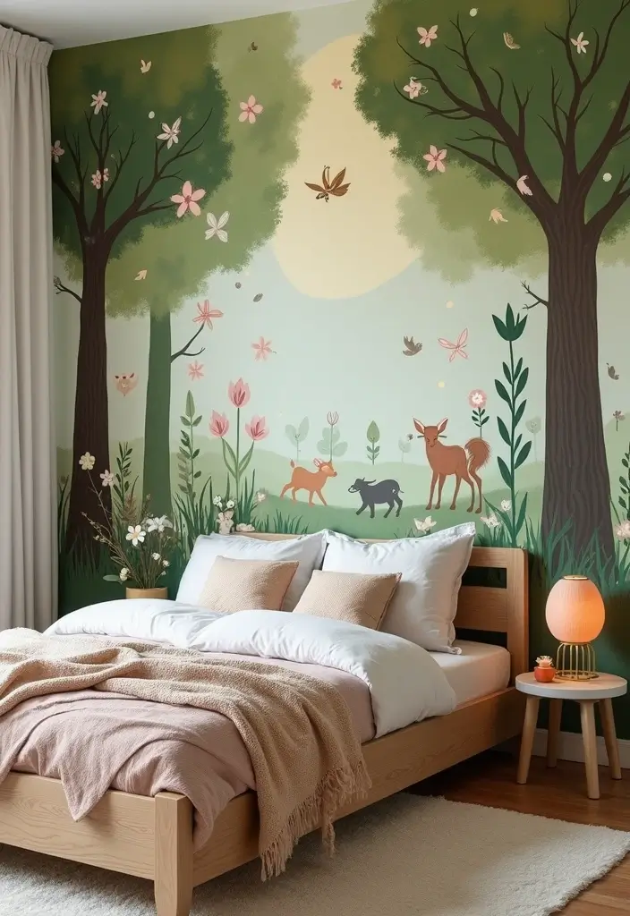 25 Kids Bedroom Paint Ideas That Make Walls Come Alive - 4. Enchanted Forest