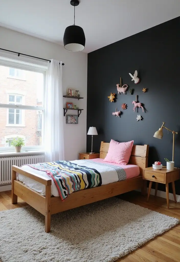 25 Kids Bedroom Paint Ideas That Make Walls Come Alive - 8. Classic Black and White