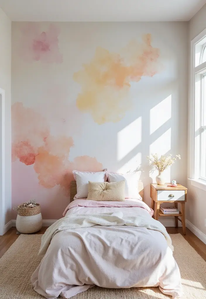25 Kids Bedroom Paint Ideas That Make Walls Come Alive - 9. Whimsical Watercolors