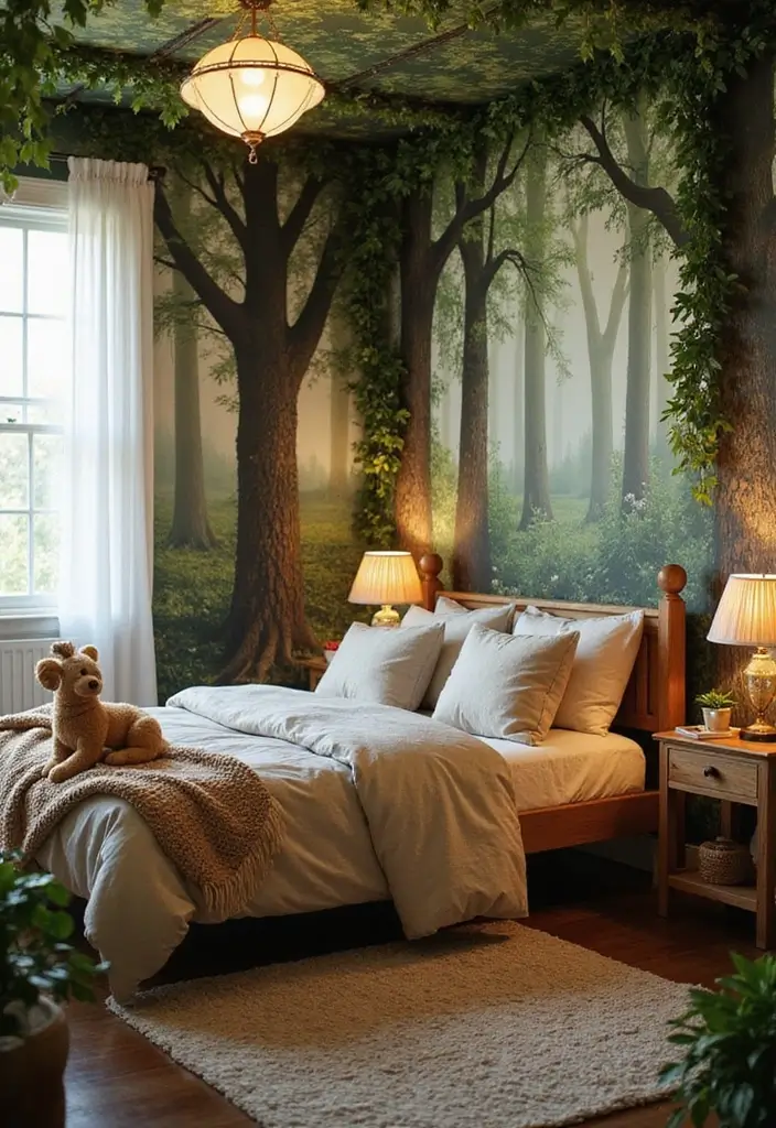 25 Kids Room Ideas for Girls Bedroom That Feel Magical - 1. Enchanted Forest Retreat