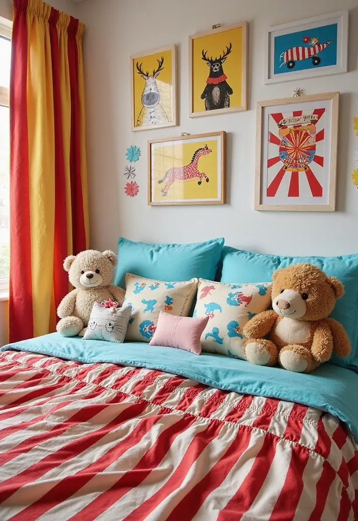 25 Kids Room Ideas for Girls Bedroom That Feel Magical - 17. Enchanting Circus Fun
