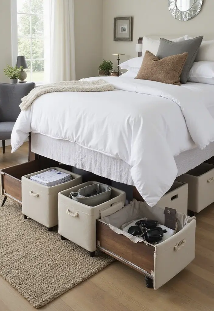 25 King Size Bed in Small Bedroom Ideas That Actually Work - 1. Elevated Storage Solutions
