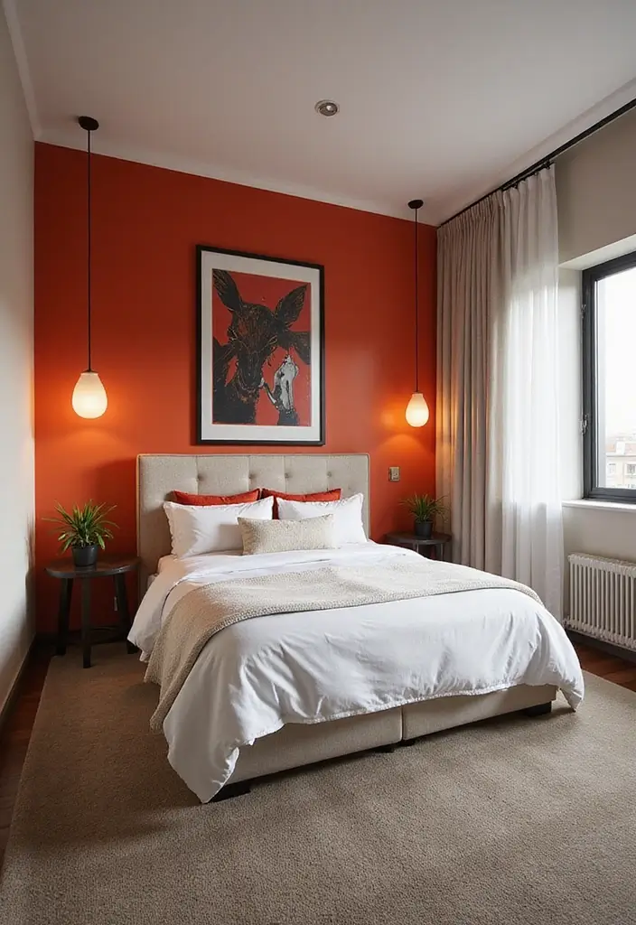 25 King Size Bed in Small Bedroom Ideas That Actually Work - 10. Accent Wall Magic