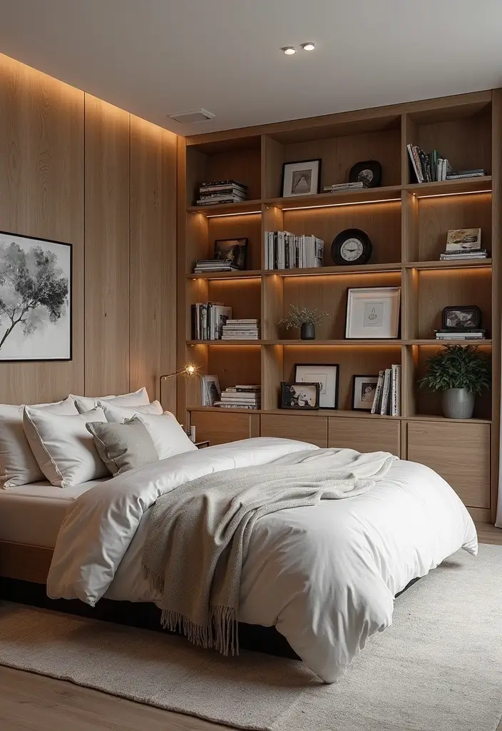 25 King Size Bed in Small Bedroom Ideas That Actually Work - 11. Use Furniture as Dividers