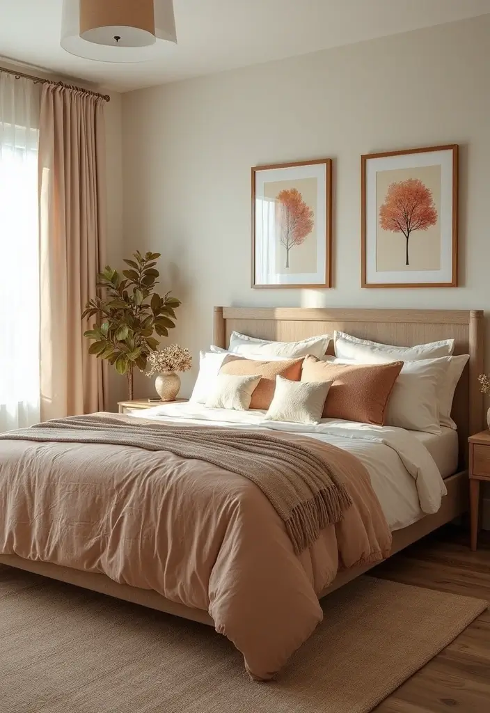 25 King Size Bed in Small Bedroom Ideas That Actually Work - 24. Seasonal Refresh
