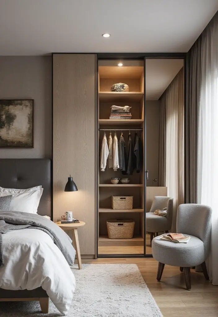 25 King Size Bed in Small Bedroom Ideas That Actually Work - 5. Sliding Door Closets