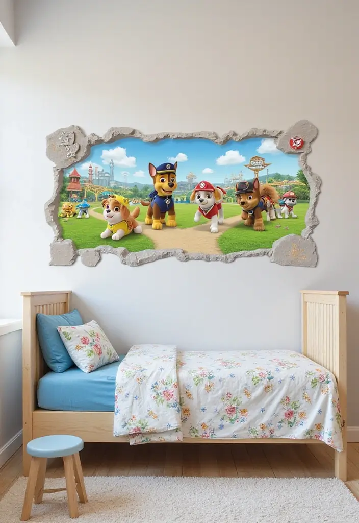 25 Paw Patrol Bedroom Ideas for Boys That Are Paw-some! - 21. Interactive Wall Decals