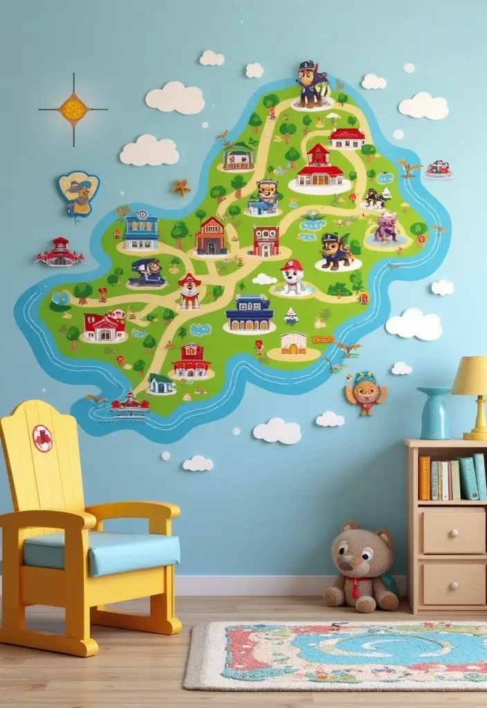 25 Paw Patrol Bedroom Ideas for Boys That Are Paw-some! - 24. Special Paw Patrol Adventures Map