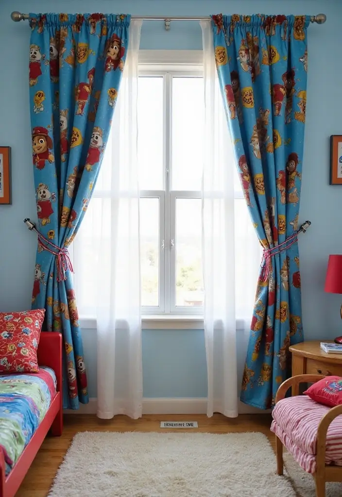 25 Paw Patrol Bedroom Ideas for Boys That Are Paw-some! - 7. Themed Curtains