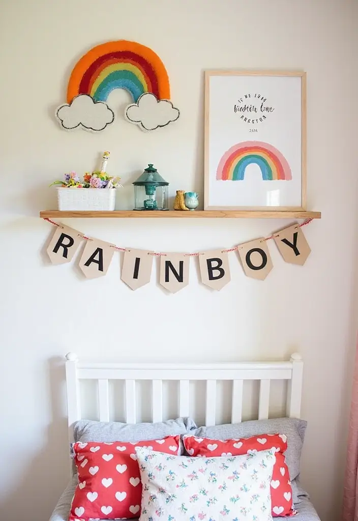 25 Rainbow Bedroom Ideas for Kids That Bring Joy to Every Corner - 13. Personalized Rainbow Decor