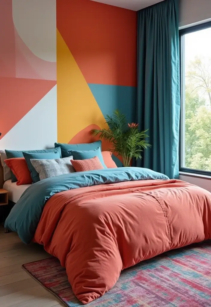 25 Room Ideas for Teenagers Bedroom That Mix Trend & Personality - 10. Funky Geometric Patterns
