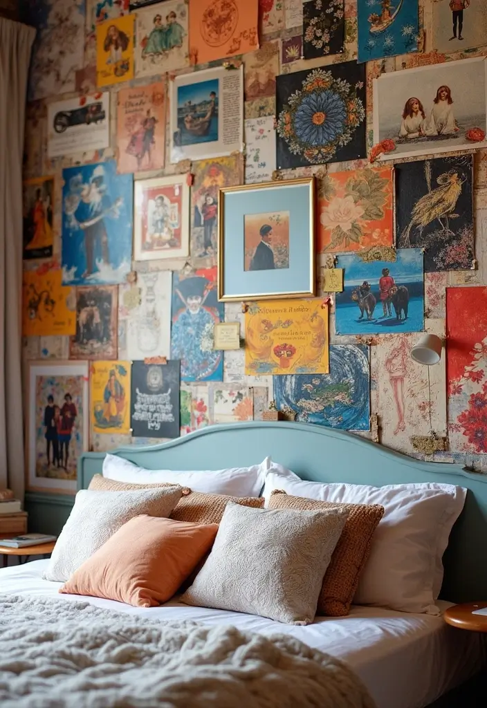 25 Room Ideas for Teenagers Bedroom That Mix Trend & Personality - 9. Colorful Collage Wall