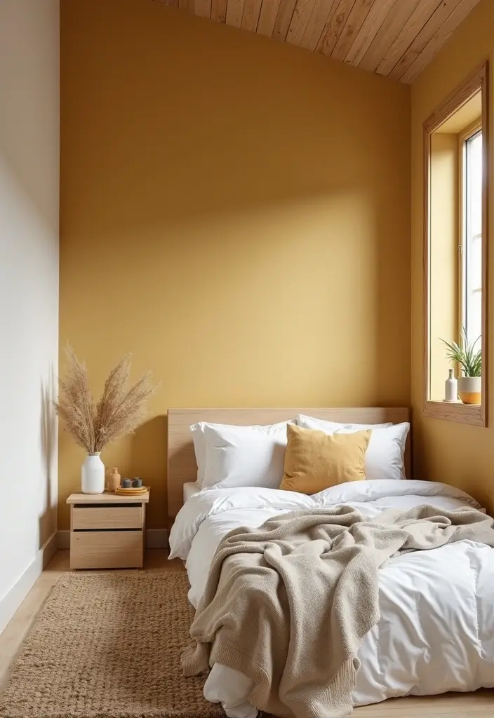 25 Room Painting Ideas Bedroom Aesthetic That Feel Calm & Trendy - 23. Muted Mustard
