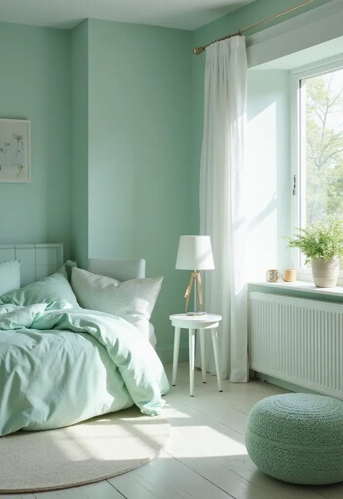 25 Room Painting Ideas Bedroom Aesthetic That Feel Calm & Trendy - 7. Minty Fresh