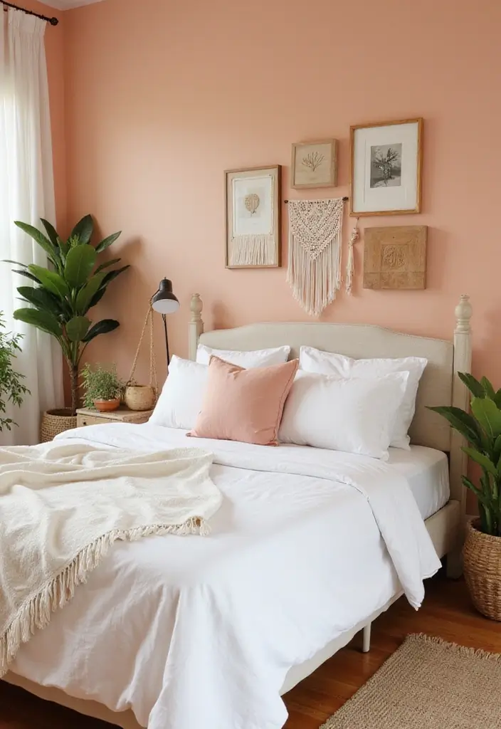 25 Room Painting Ideas Bedroom Aesthetic That Feel Calm & Trendy - 9. Soft Peach