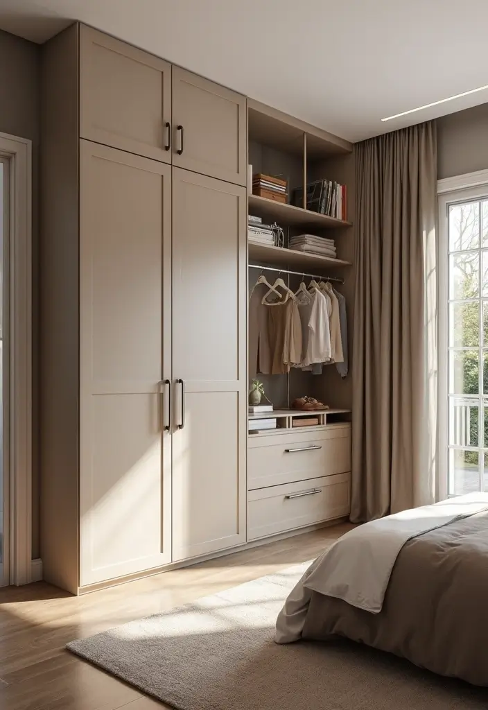 25 Small Bedroom Ideas with Wardrobe That Look Organized & Sleek - 11. Built-In Wardrobe Designs