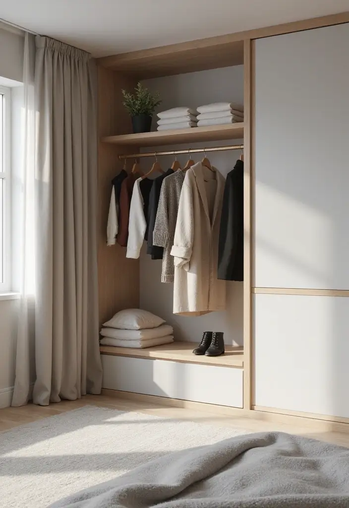 25 Small Bedroom Ideas with Wardrobe That Look Organized & Sleek - 15. Minimalist Wardrobe Aesthetic