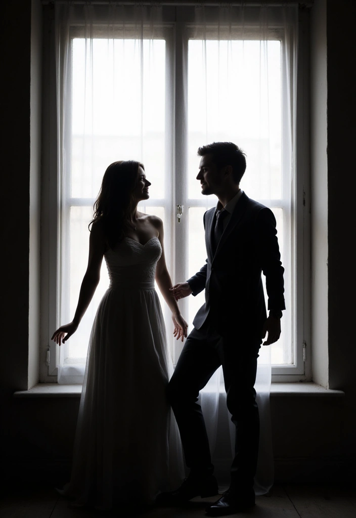 25 Spicy Couples Photoshoot Ideas in Bedroom That Turn Up the Heat - 19. Sweet Silhouettes