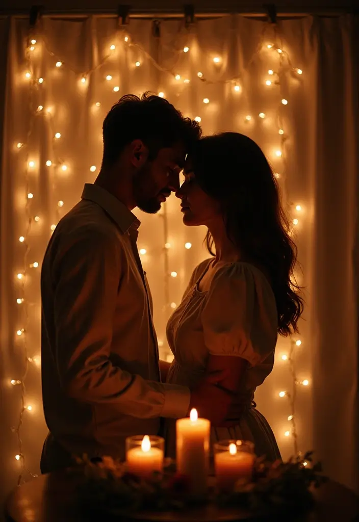 25 Spicy Couples Photoshoot Ideas in Bedroom That Turn Up the Heat - 20. The Magical Glow