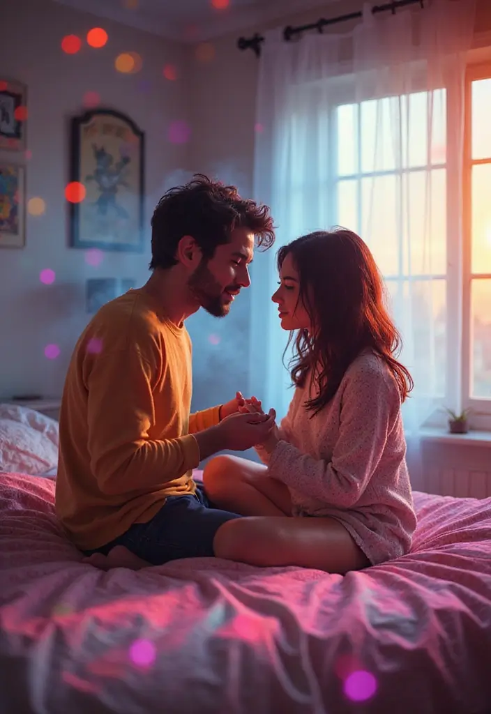 25 Spicy Couples Photoshoot Ideas in Bedroom That Turn Up the Heat - 24. Creative Overlays