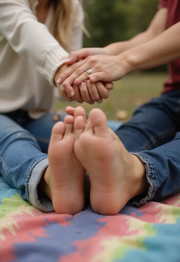25 Spicy Couples Photoshoot Ideas in Bedroom That Turn Up the Heat - 25. Flirty Feet