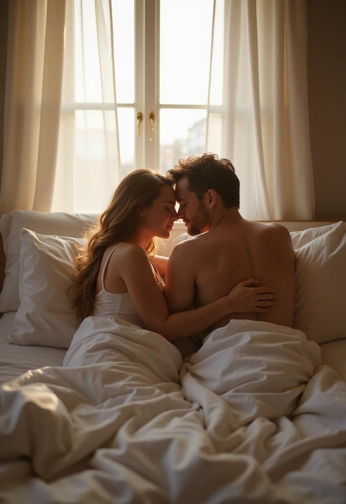 25 Spicy Couples Photoshoot Ideas in Bedroom That Turn Up the Heat - 8. The Morning After