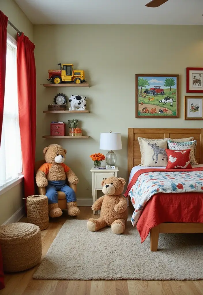 25 Tractor Bedroom Ideas for Little Boys Who Love Wheels - 16. Farm Animal Accents 1