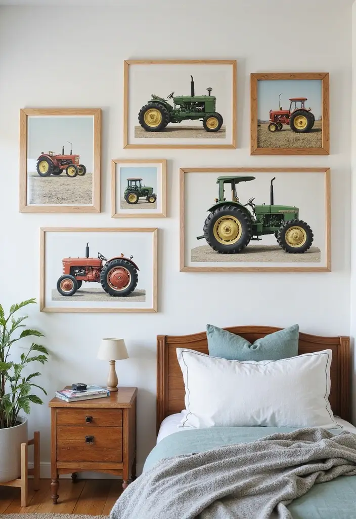 25 Tractor Bedroom Ideas for Little Boys Who Love Wheels - 5. Tractor Wall Art 1