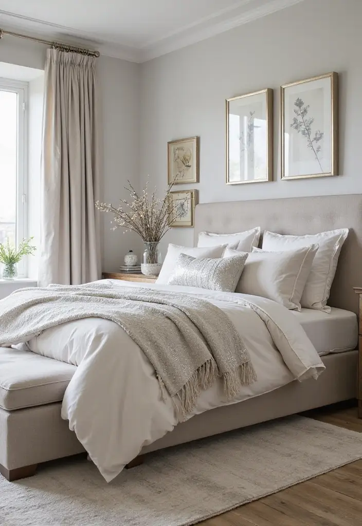 26 Aesthetic Room Color Ideas Bedroom That Make Your Space Feel Dreamy - 22. Soft Silver