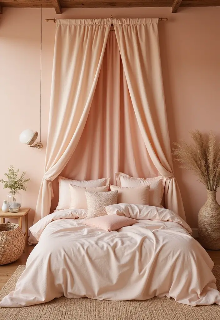 26 Aesthetic Room Color Ideas Bedroom That Make Your Space Feel Dreamy - 8. Soft Peach