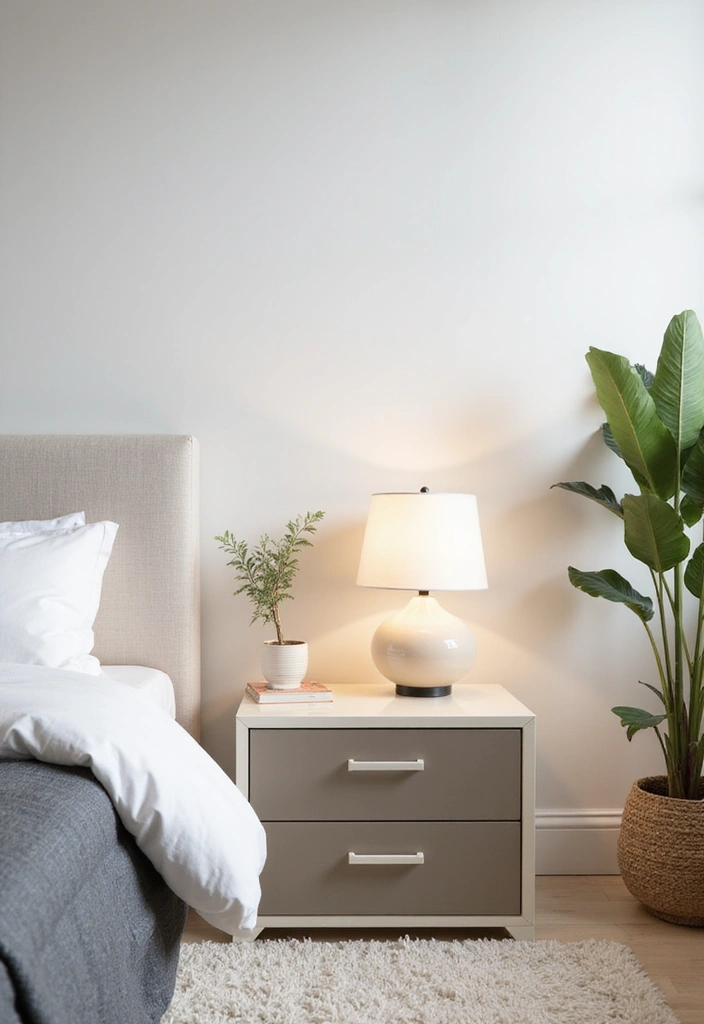 26 Small Bedroom Side Table Ideas That Feel Smart & Stylish - 11. Acrylic Nightstands for a Modern Touch