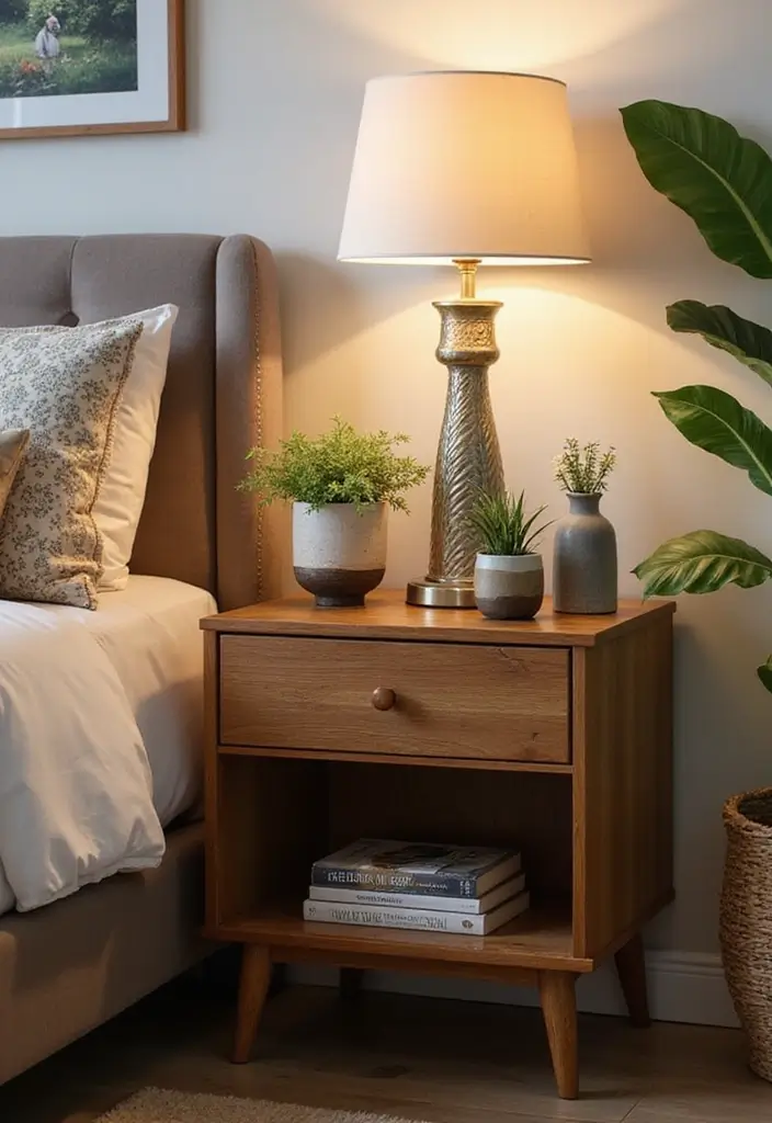 26 Small Bedroom Side Table Ideas That Feel Smart & Stylish - 24. Nightstands with Open Storage