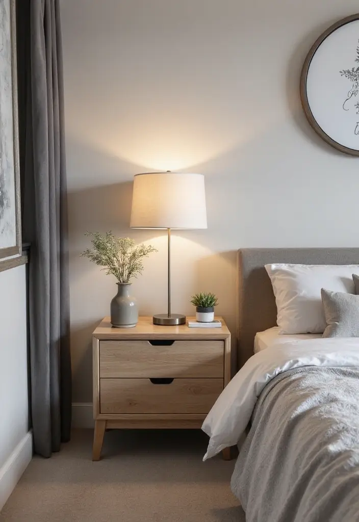 26 Small Bedroom Side Table Ideas That Feel Smart & Stylish - 25. Minimalist Drawer Nightstands