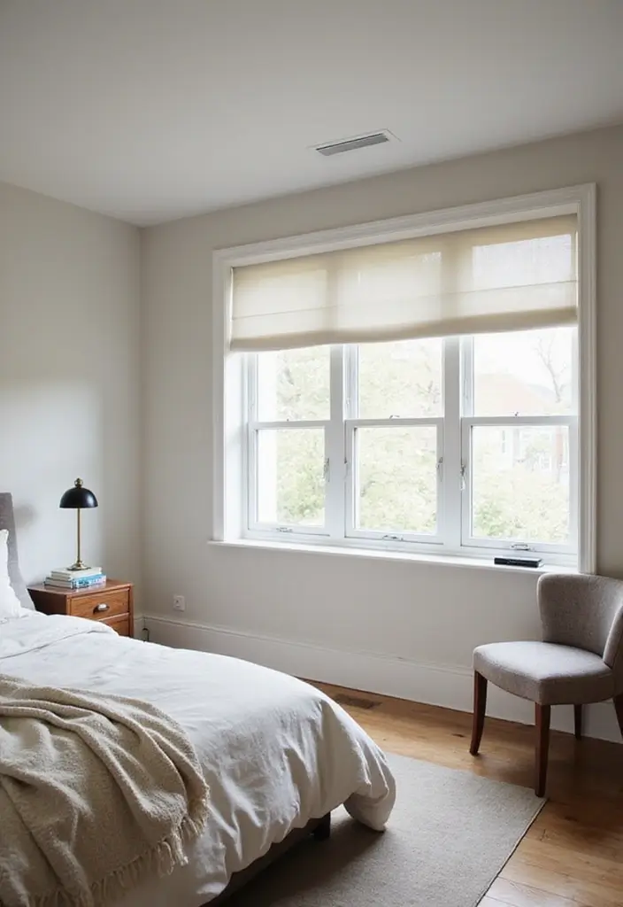 27 Bedroom Curtain Ideas Master Modern That Add Elegance and Privacy - 13. Roman Shades for Sleek Modernism