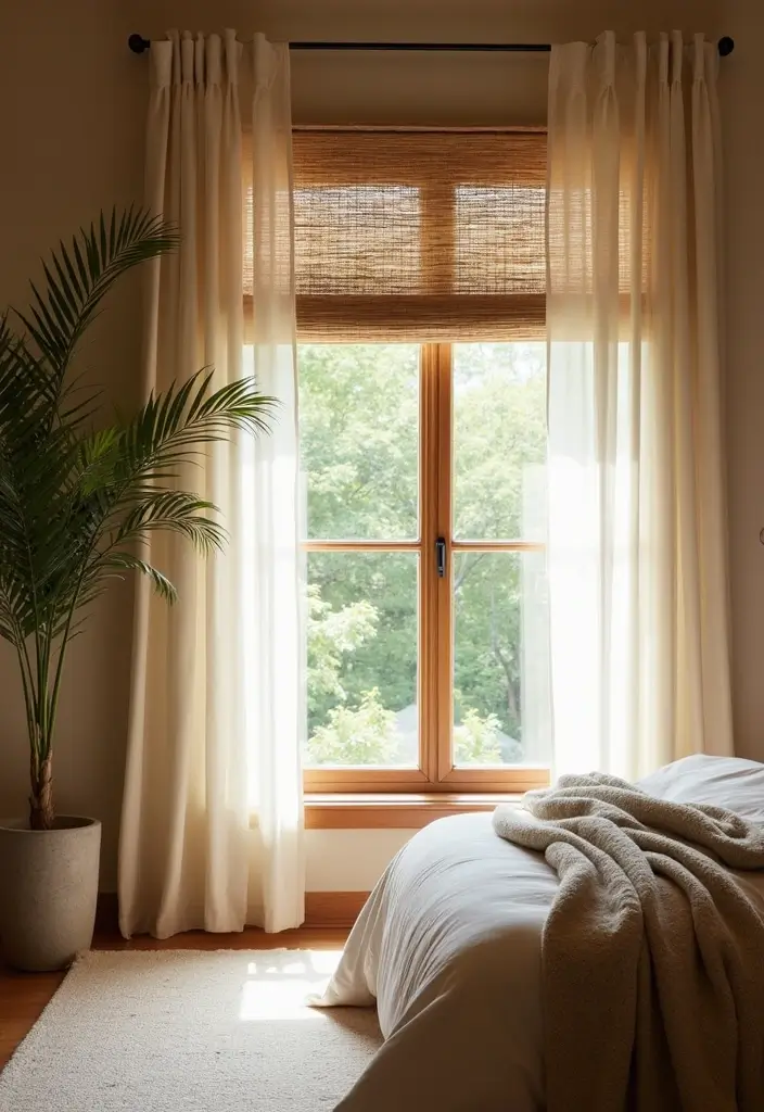 27 Bedroom Curtain Ideas Master Modern That Add Elegance and Privacy - 2. Bamboo Shades for a Natural Vibe